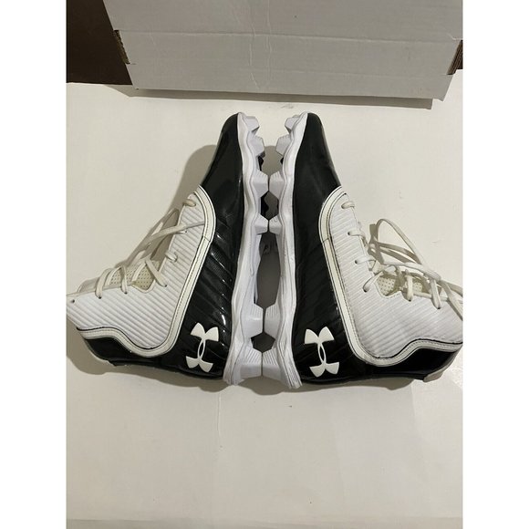 Under Armour Men's Size 10.5 black white HI top Highlight cleats Athletic Shoes - Picture 5 of 8